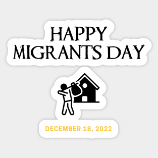 Happy International Migrants Day December 18, 2022 Sticker